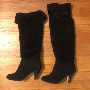 Suede Black Boots